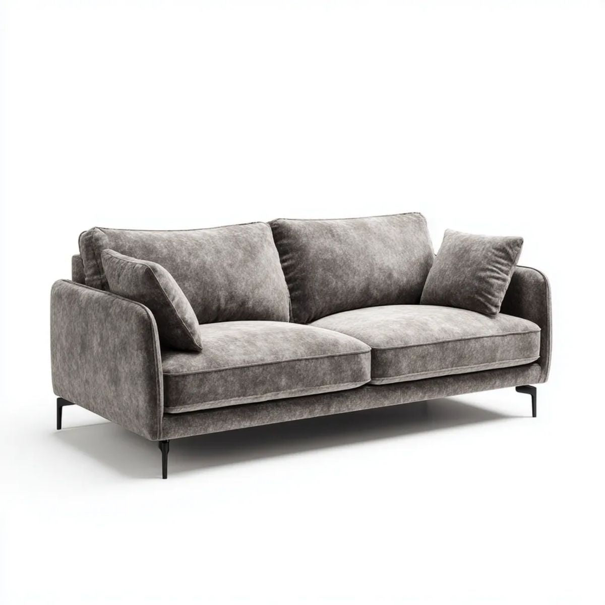 Trzyosobowa sofa z tkaniny szara/czarna 220 x 92 x 85 cm