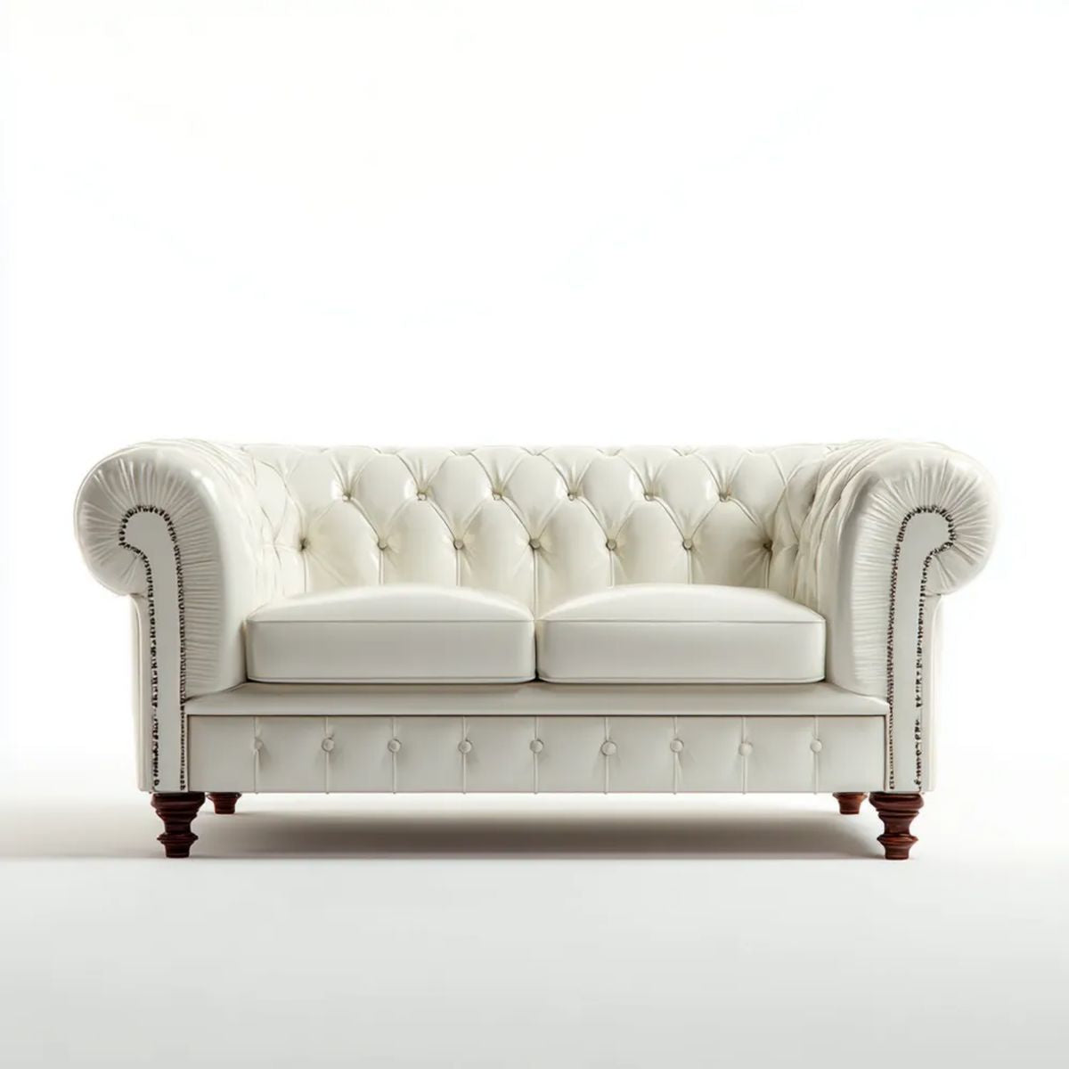 Biała dwuosobowa sofa ze skóry PU 180 x 90 x 75 cm