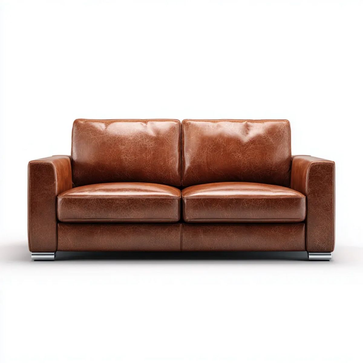 Dwuosobowa sofa brązowa ze skóry syntetycznej PU 170 × 85 × 85 cm