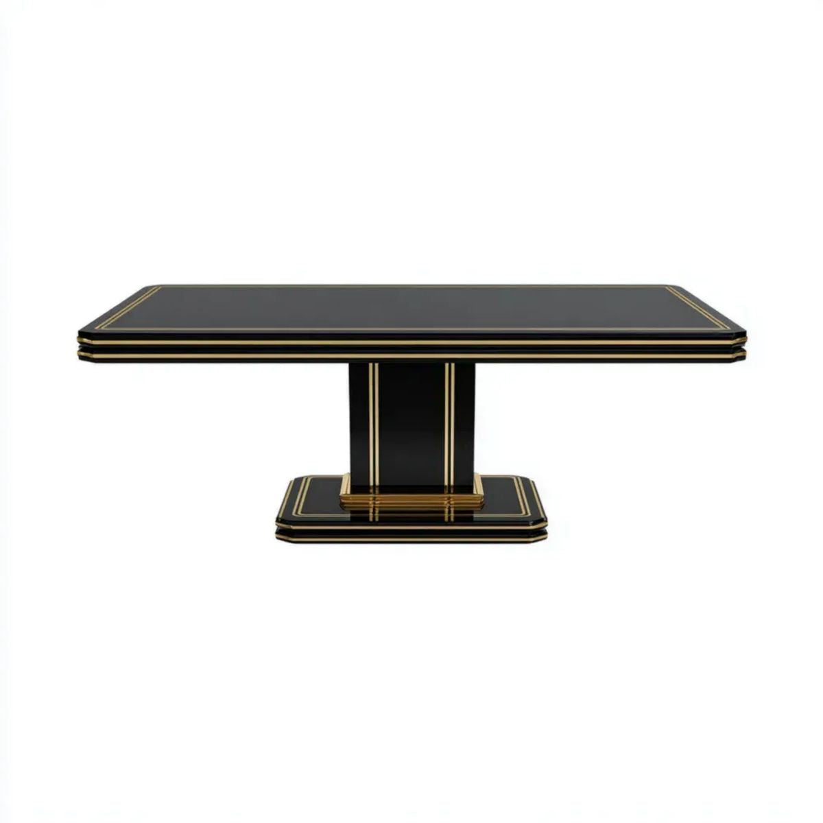 Prostokątny stół z płyty MDF czarno-złoty 200 x 100 x 76 cm