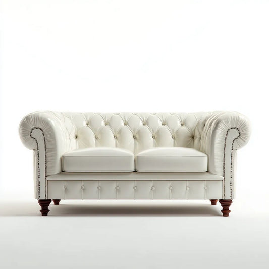 Biała dwuosobowa sofa ze skóry PU 180 x 90 x 75 cm