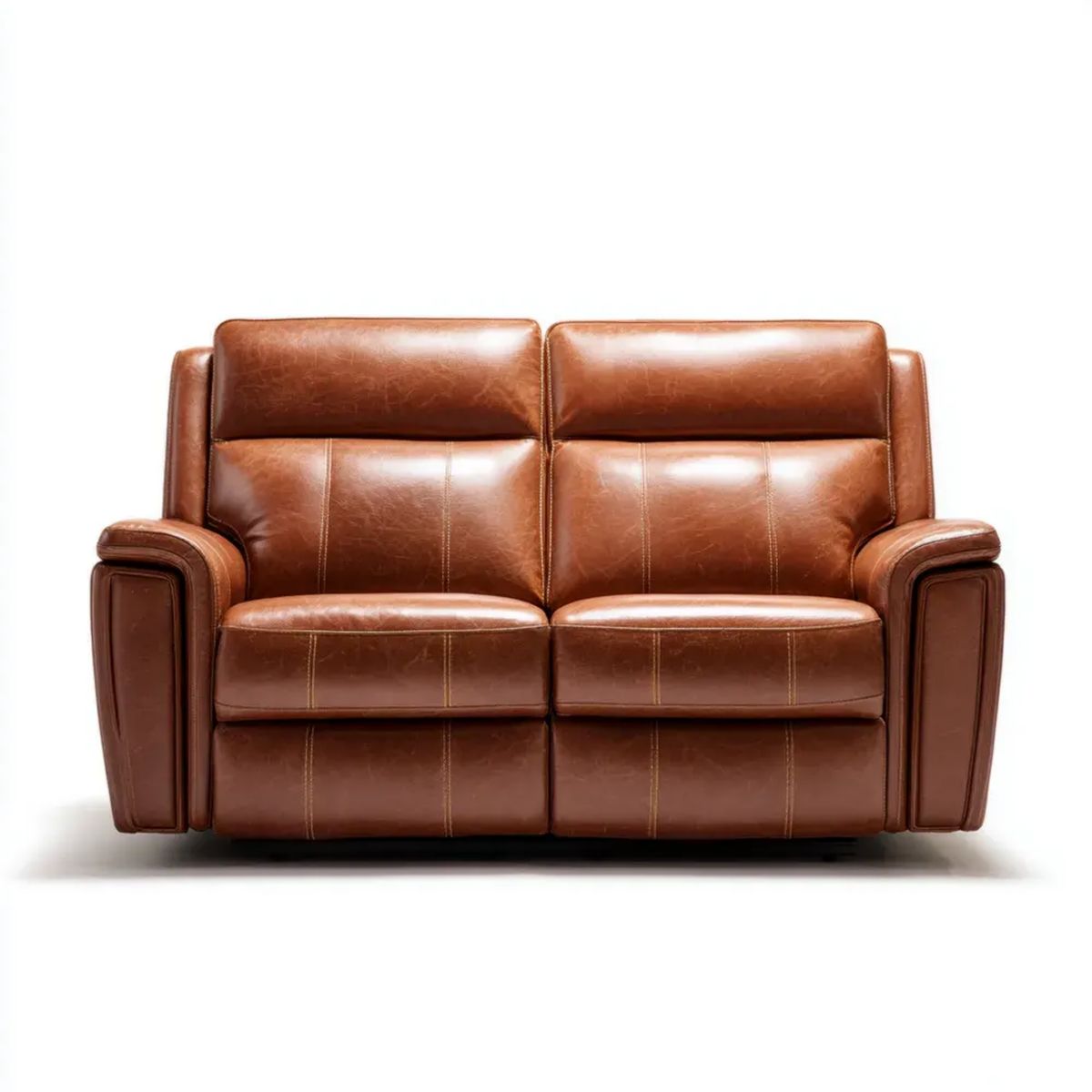 Brązowa sofa dwuosobowa ze skóry PU 170 × 90 × 100 cm