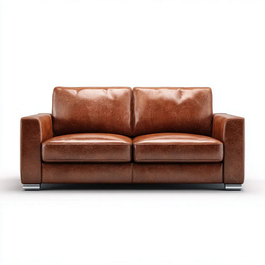 Dwuosobowa sofa brązowa ze skóry syntetycznej PU 170 × 85 × 85 cm