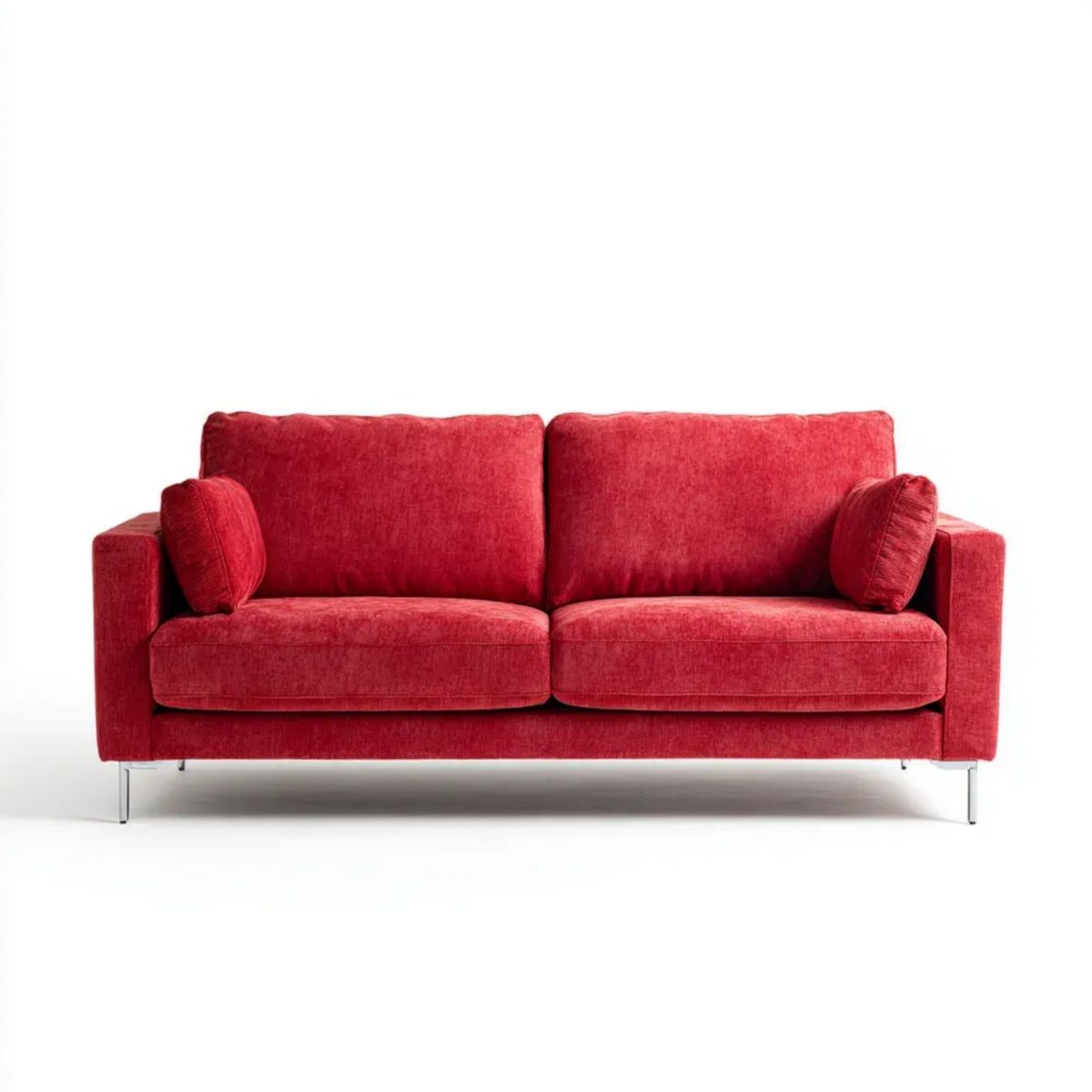 Czerwona sofa dwuosobowa z tapicerką poliestrową 180 x 90 x 85 cm