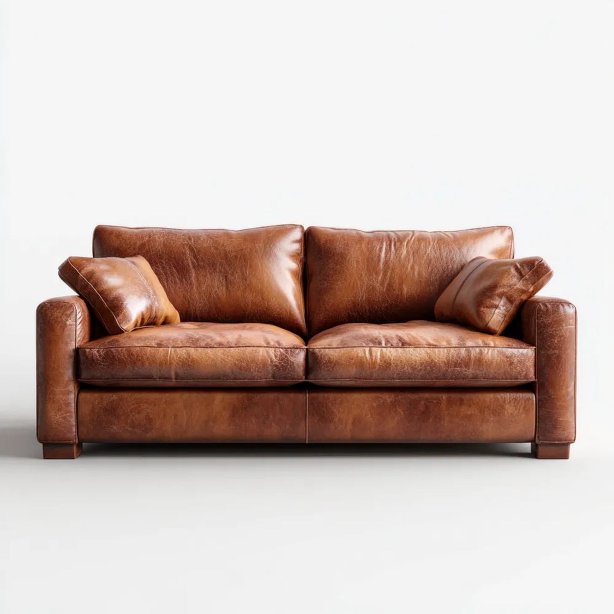 Dwuosobowa sofa brązowa ze skóry syntetycznej PU 180 x 90 x 85 cm