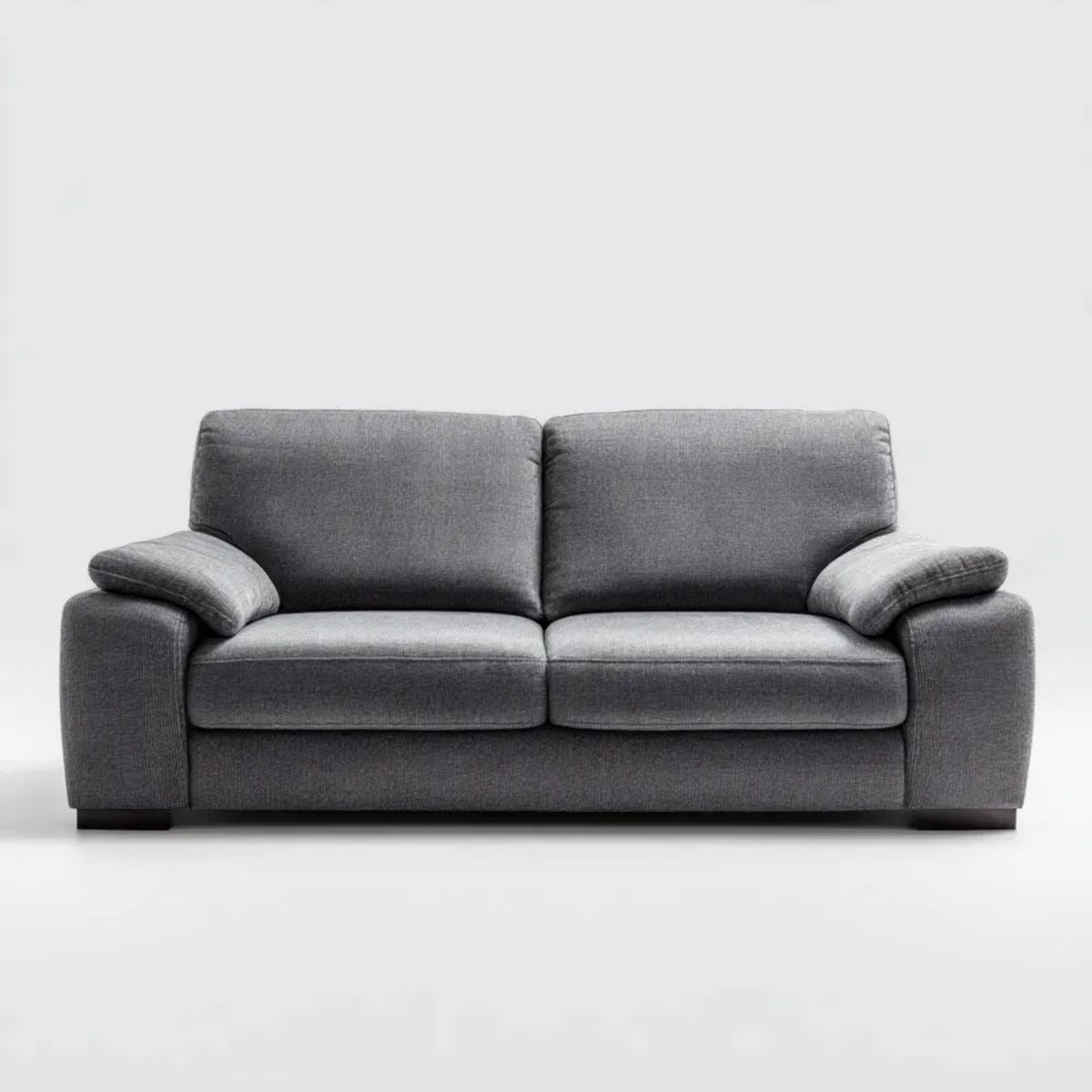 Dwuosobowa sofa z tapicerką poliestrową, szara grafitowa, 178 × 86 × 88 cm