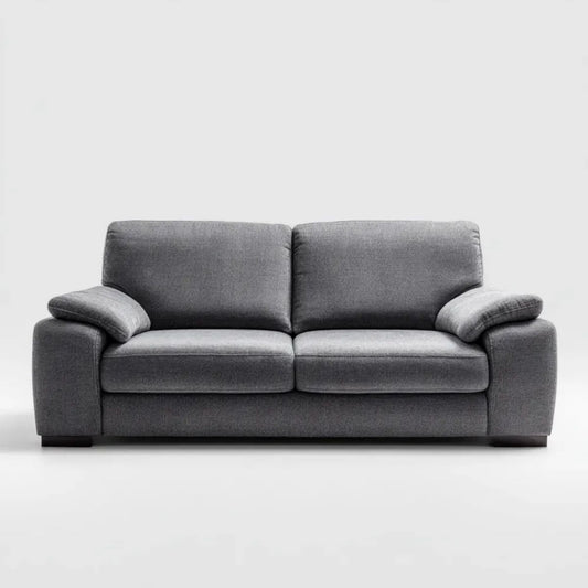 Dwuosobowa sofa z tapicerką poliestrową, szara grafitowa, 178 × 86 × 88 cm