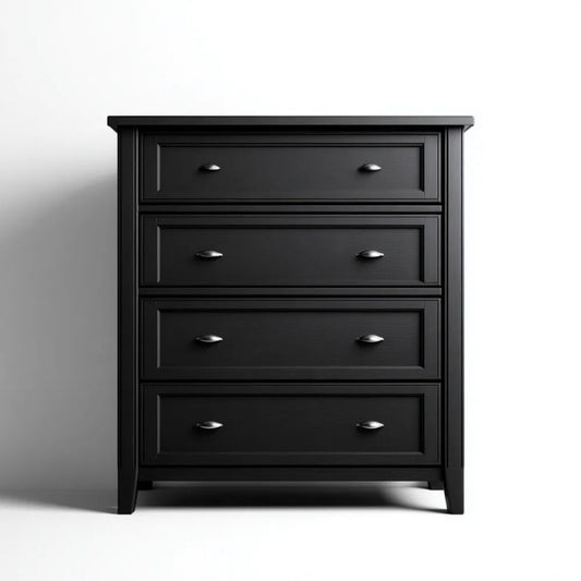 Czarna komoda z 4 szufladami z płyty MDF, 80 × 40 × 100 cm
