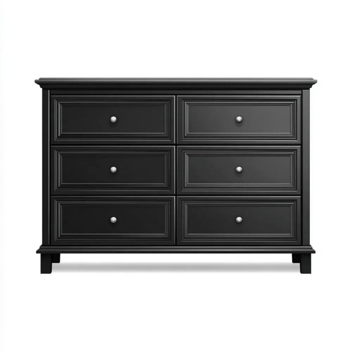 Czarna komoda MDF z 6 szufladami 120 × 45 × 90 cm
