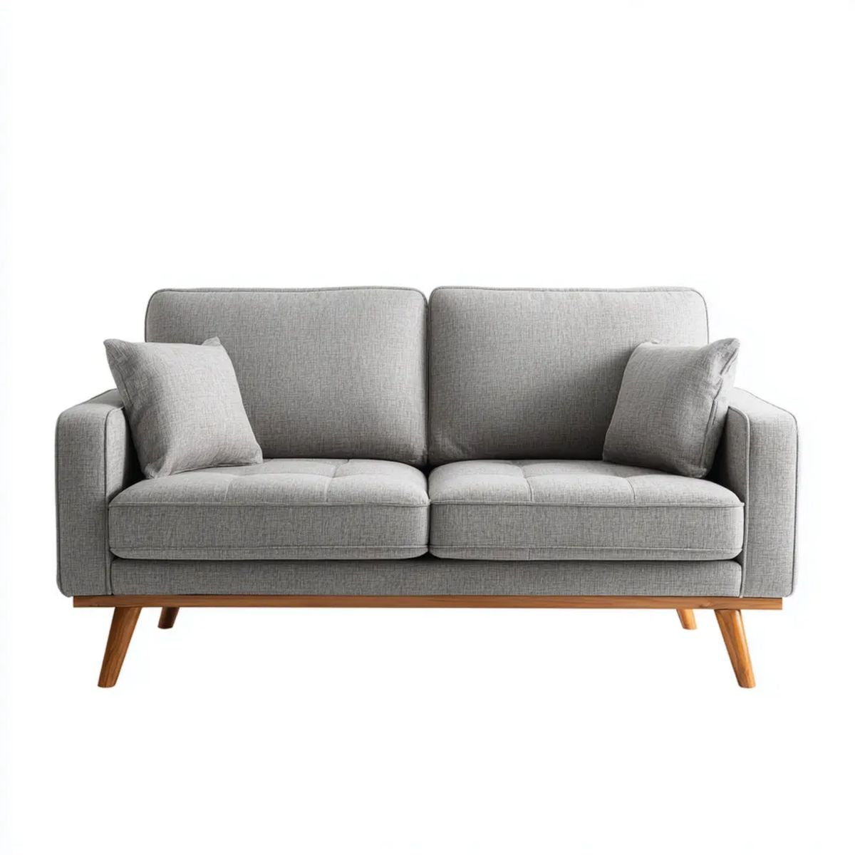 2-osobowa sofa tapicerowana z poliestru, szara, 180 × 85 × 85 cm