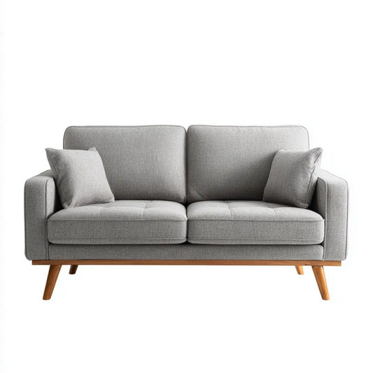 2-osobowa sofa tapicerowana z poliestru, szara, 180 × 85 × 85 cm